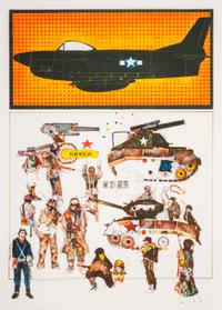 John L. Doyle, (American, 1939-2010), A group of eleven works from Sharpshooters, 1976, including Bombadier, Korea, Untitled, Continent