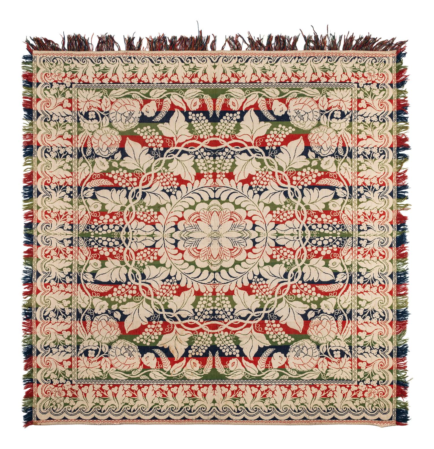 Three Jacquard Woven Coverlets