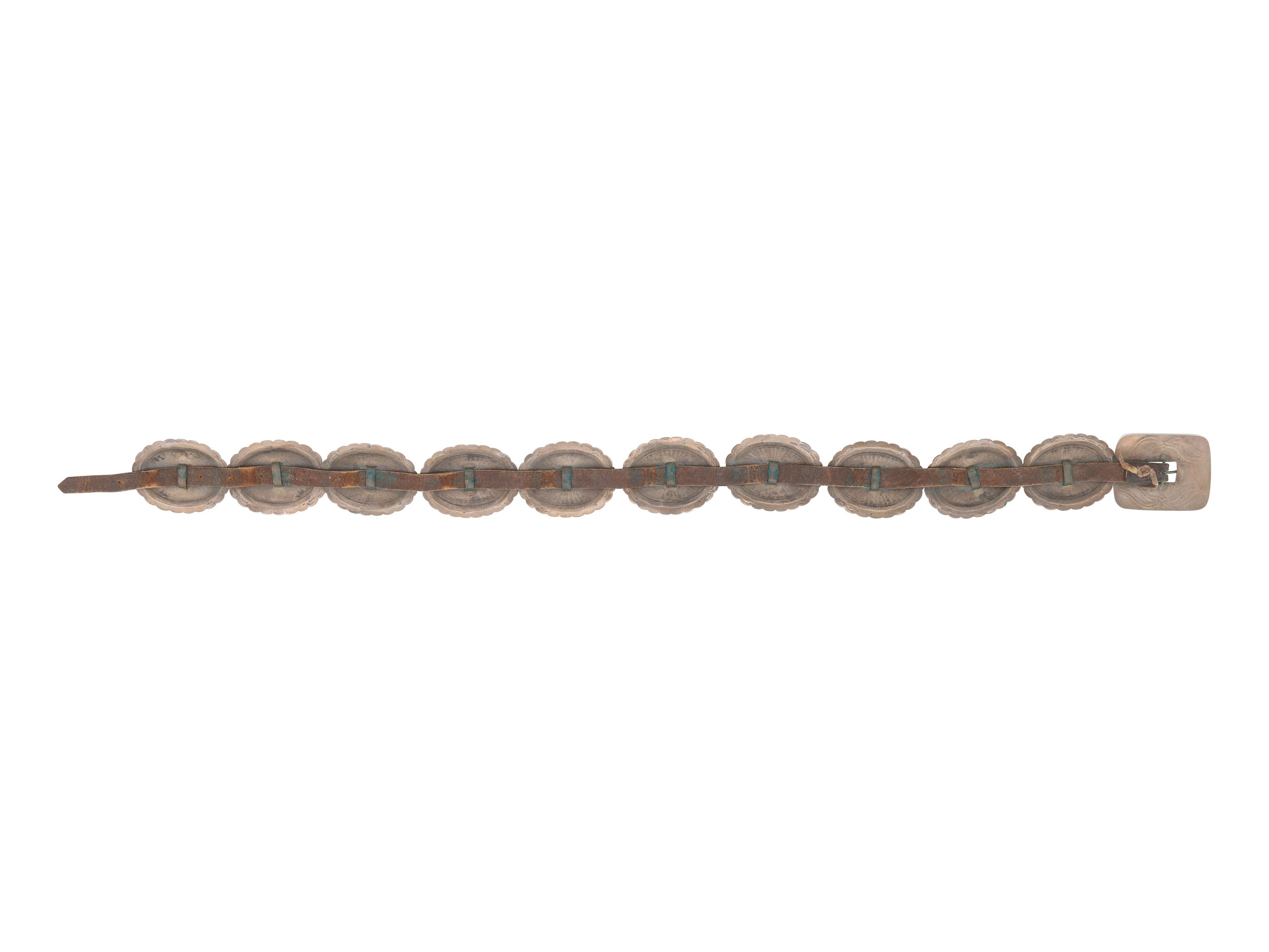 Navajo Silver and Turquoise Concha Belt