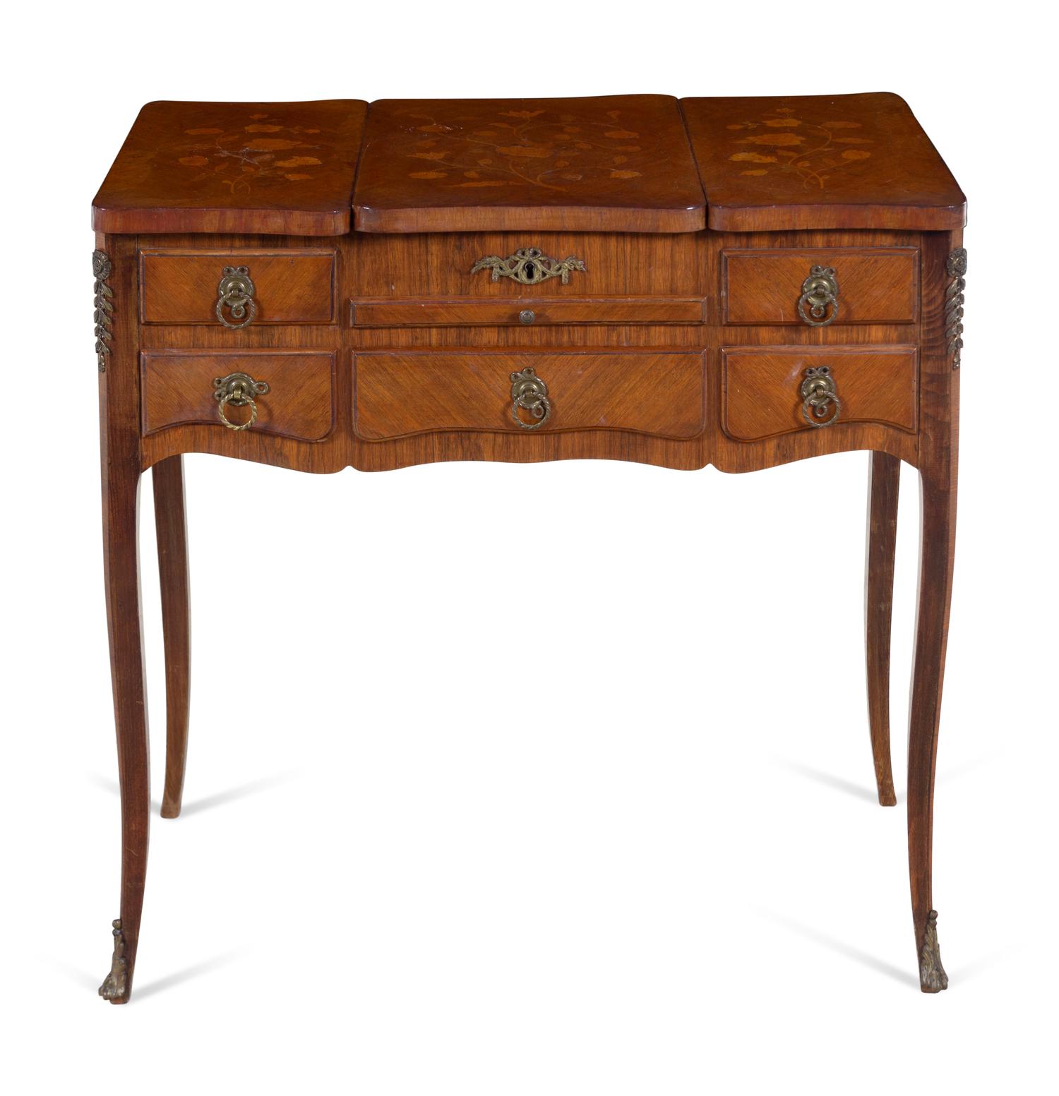 A Louis XV Style Marquetry Poudreuse