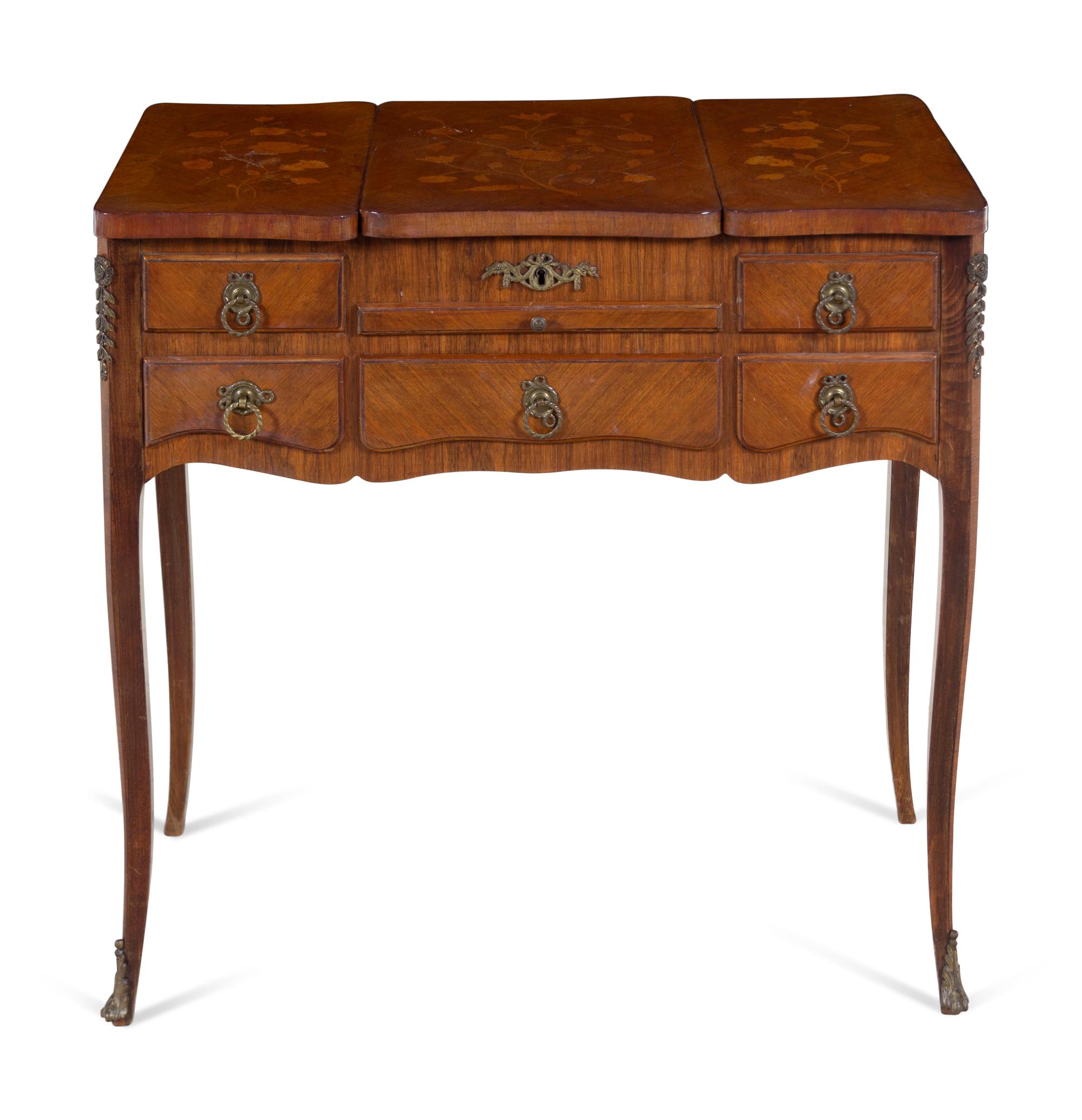 A Louis XV Style Marquetry Poudreuse