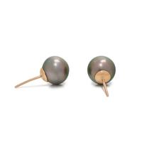 CULTURED TAHITIAN PEARL STUD EARRINGS