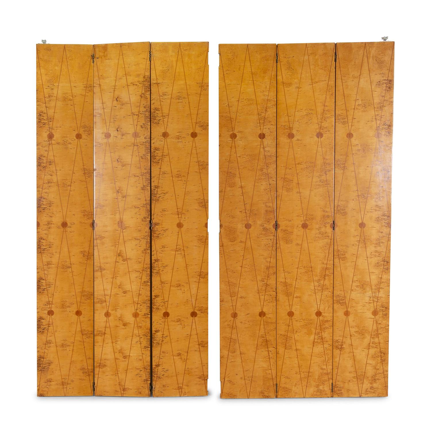 Six-Panel Marquetry Folding Screen