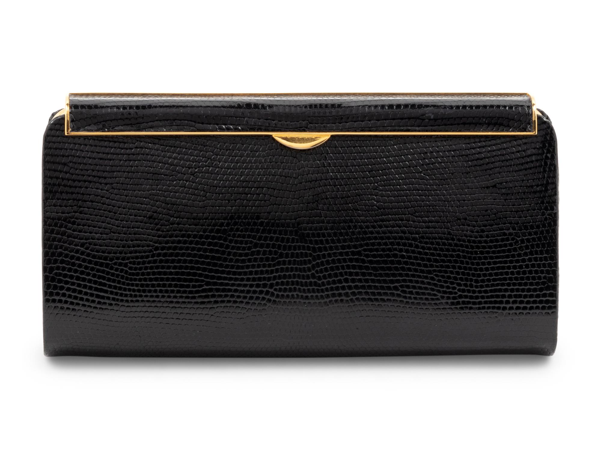 Gucci Black Lizard Skin Bag, 1960-80s