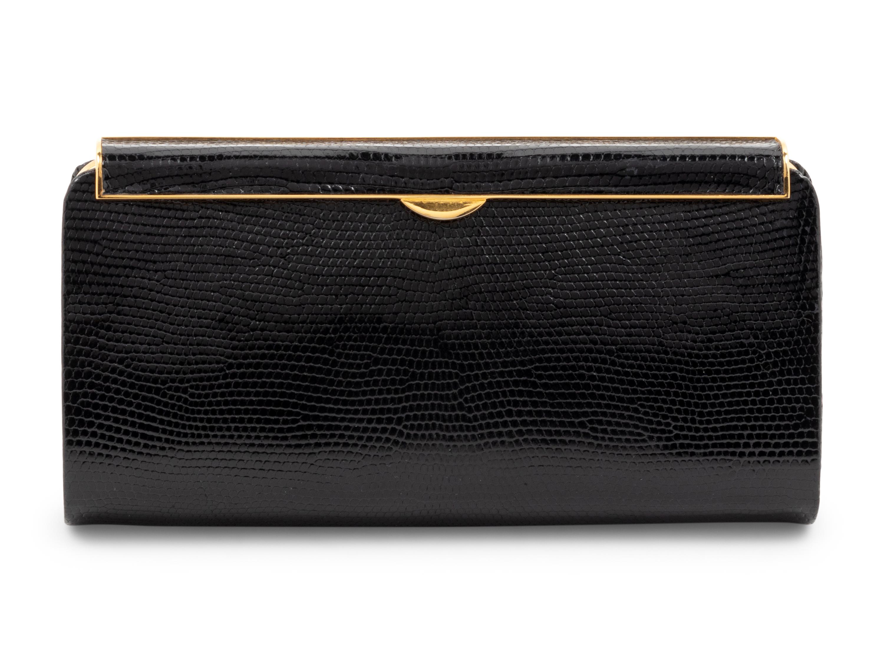 Gucci Black Lizard Skin Bag, 1960-80s