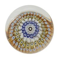 A Concentric Millefiori Rabbit Cane Glass Paperweight