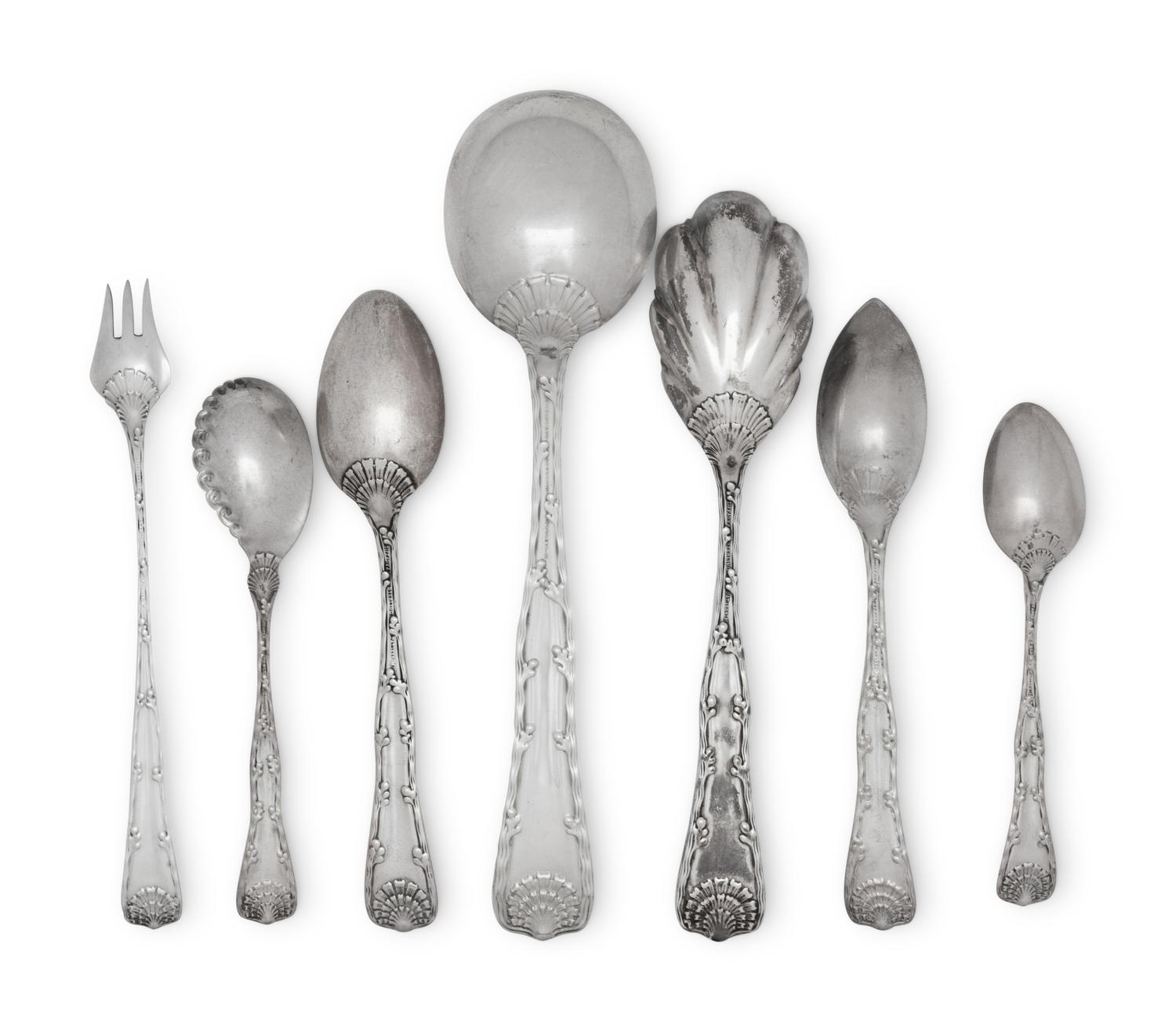A Tiffany and Co. Wave Edge Silver Flatware Service