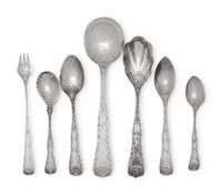 A Tiffany and Co. Wave Edge Silver Flatware Service