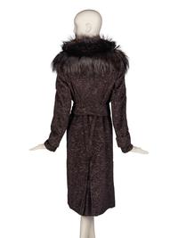 Tom Ford Faux Astrakhan Coat with Fox Fur Collar