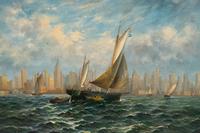 View of the New York Skyline from the Water