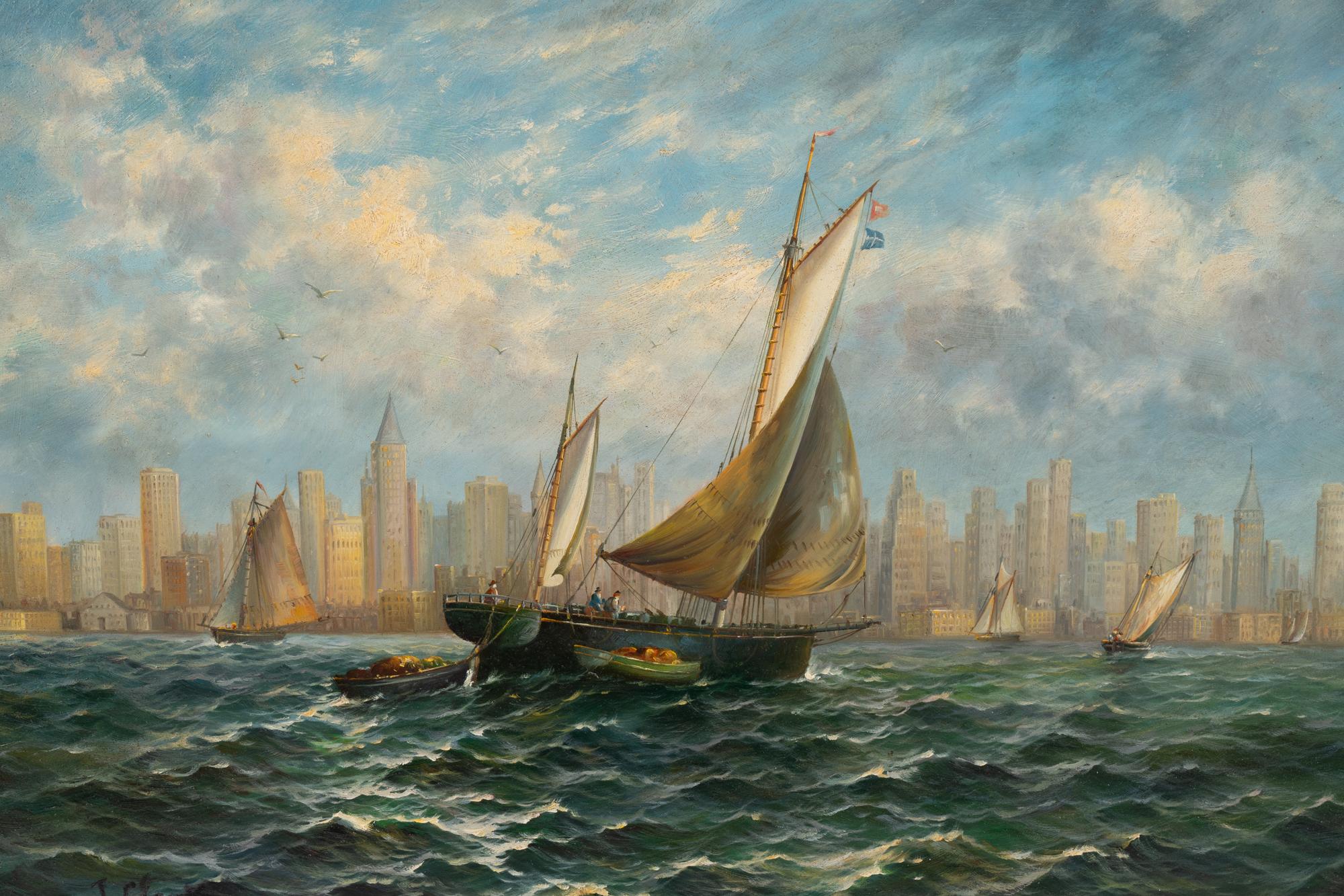 View of the New York Skyline from the Water
