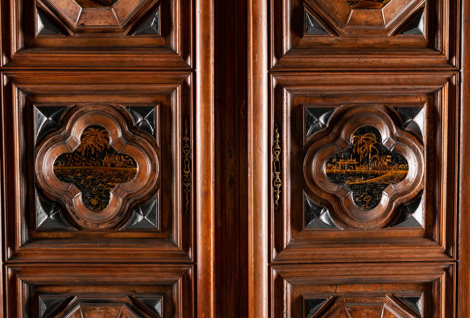 A French Provincial Later-Japanned Walnut Armoire — 19TH CENTURY