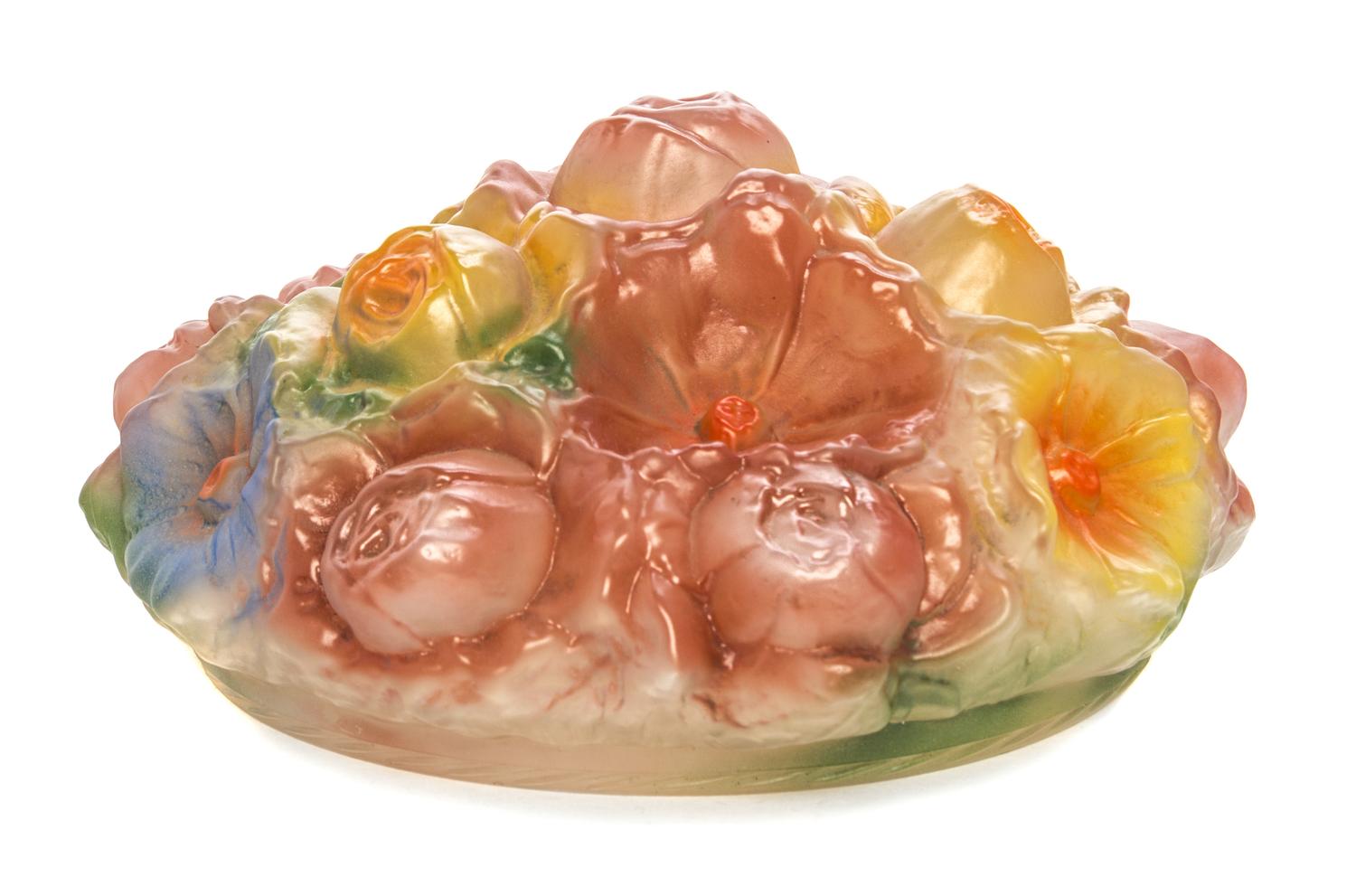 A Molded Glass Lamp Shade Width 9 inches.