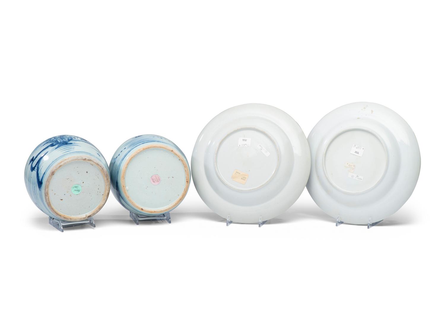 Nine Chinese Export Porcelain Table Articles