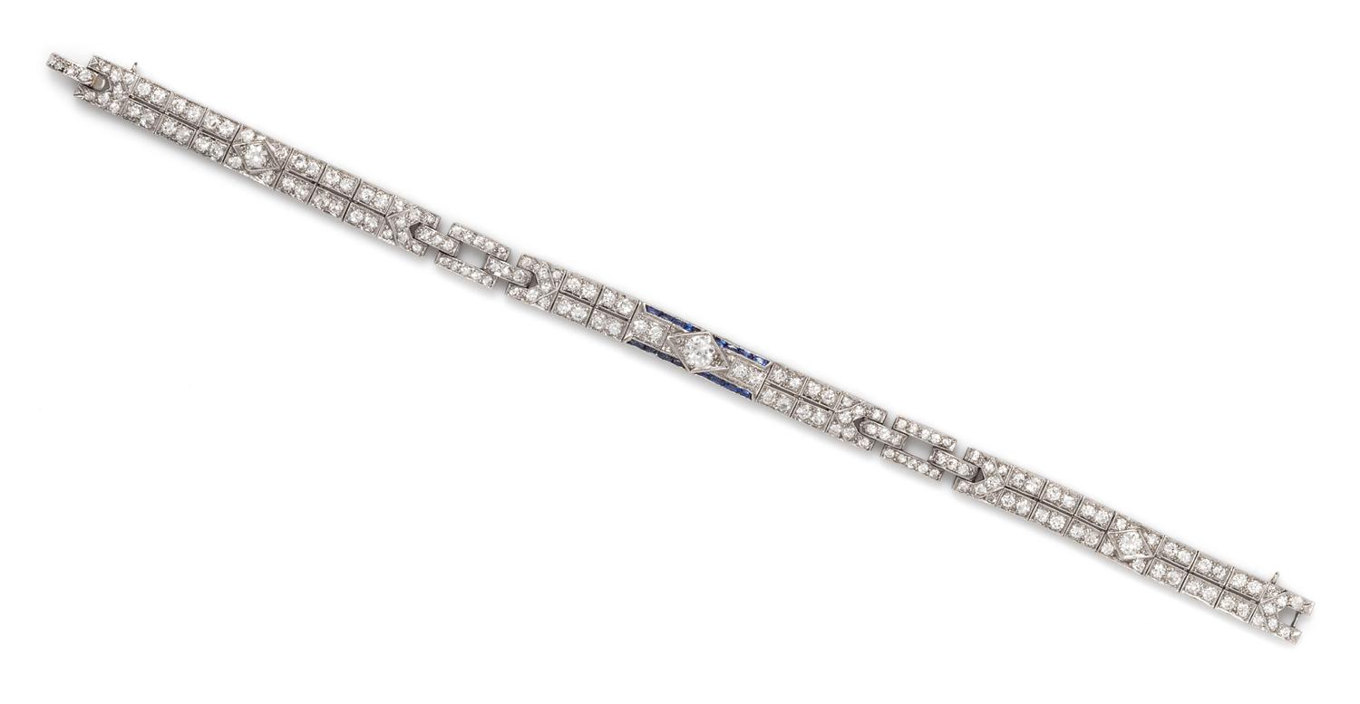 Art Deco, Diamond and Sapphire Bracelet