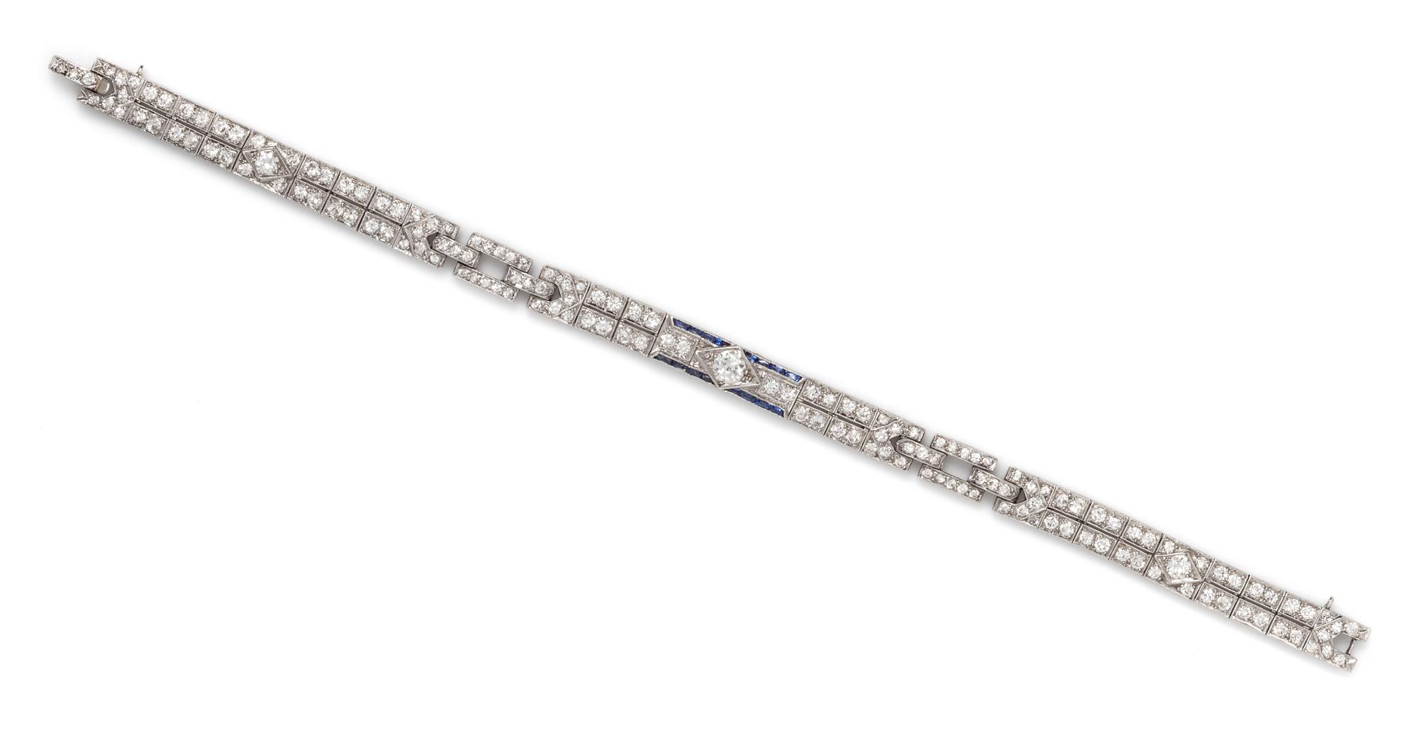 Art Deco, Diamond and Sapphire Bracelet