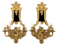 A Pair of Neoclassical Gilt Bronze Four-Light Sconces Height 27 1/4 inches. — LATE 19TH/EARLY 20TH CENTURY