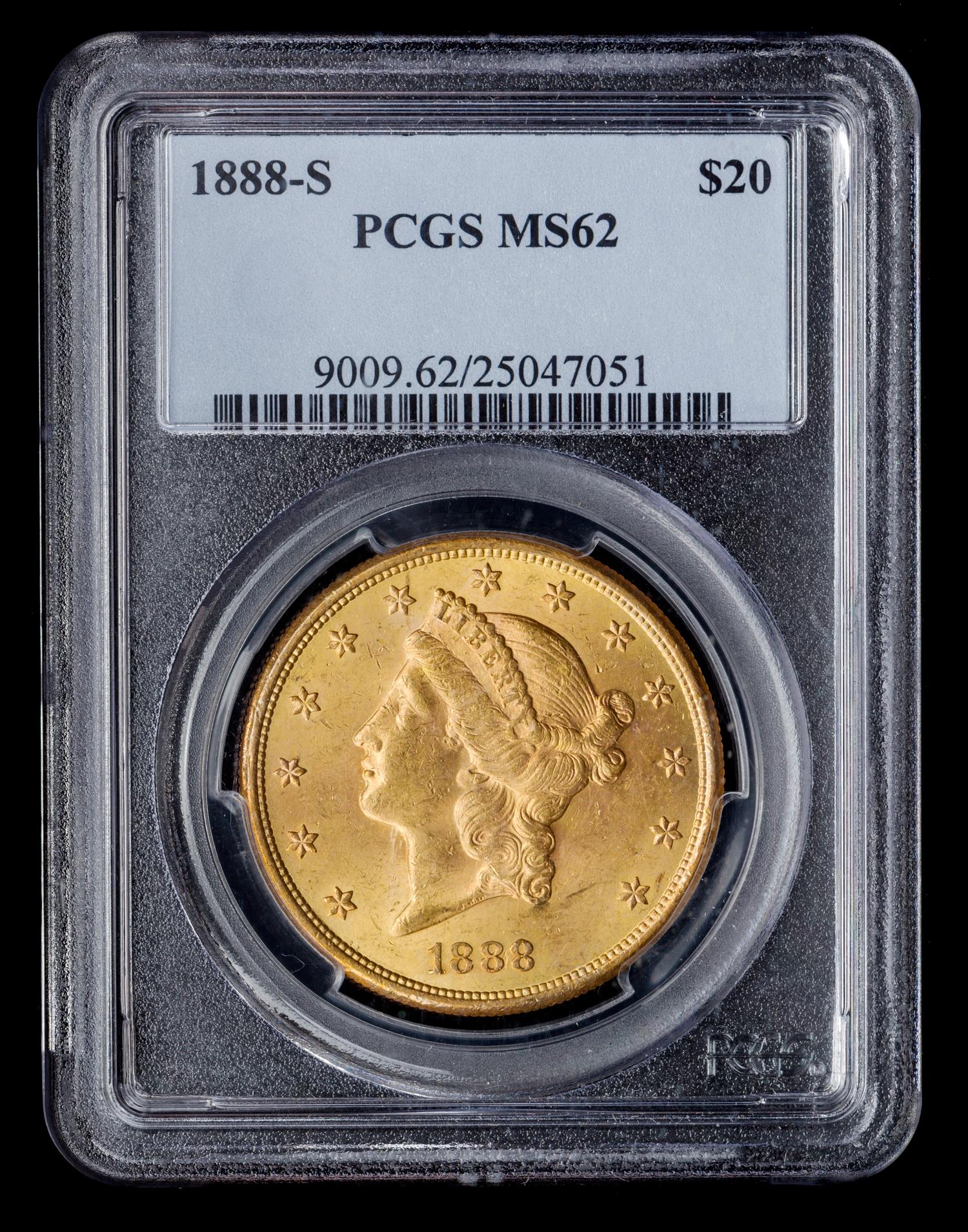 A United States 1888-S Liberty Head $20 Gold Coin
