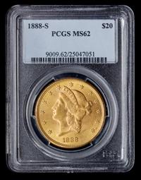 A United States 1888-S Liberty Head $20 Gold Coin