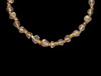 A Hellenistic Gold, Rock Crystal, and Glass Necklace