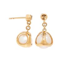 DiMODOLO, YELLOW GOLD, CULTURED PEARL AND DIAMOND EARRINGS