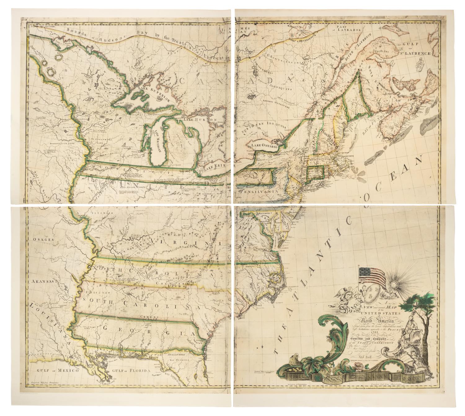 [FACSIMILE]. BUELL, Abel (1742-1822). A New and Accurate Map of the United States of America. Newark: N.J. Historical Society, 1963.