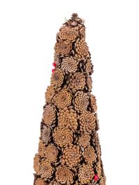 A Pair of English Brass Mounted Jardinières with Pinecone Topiaries