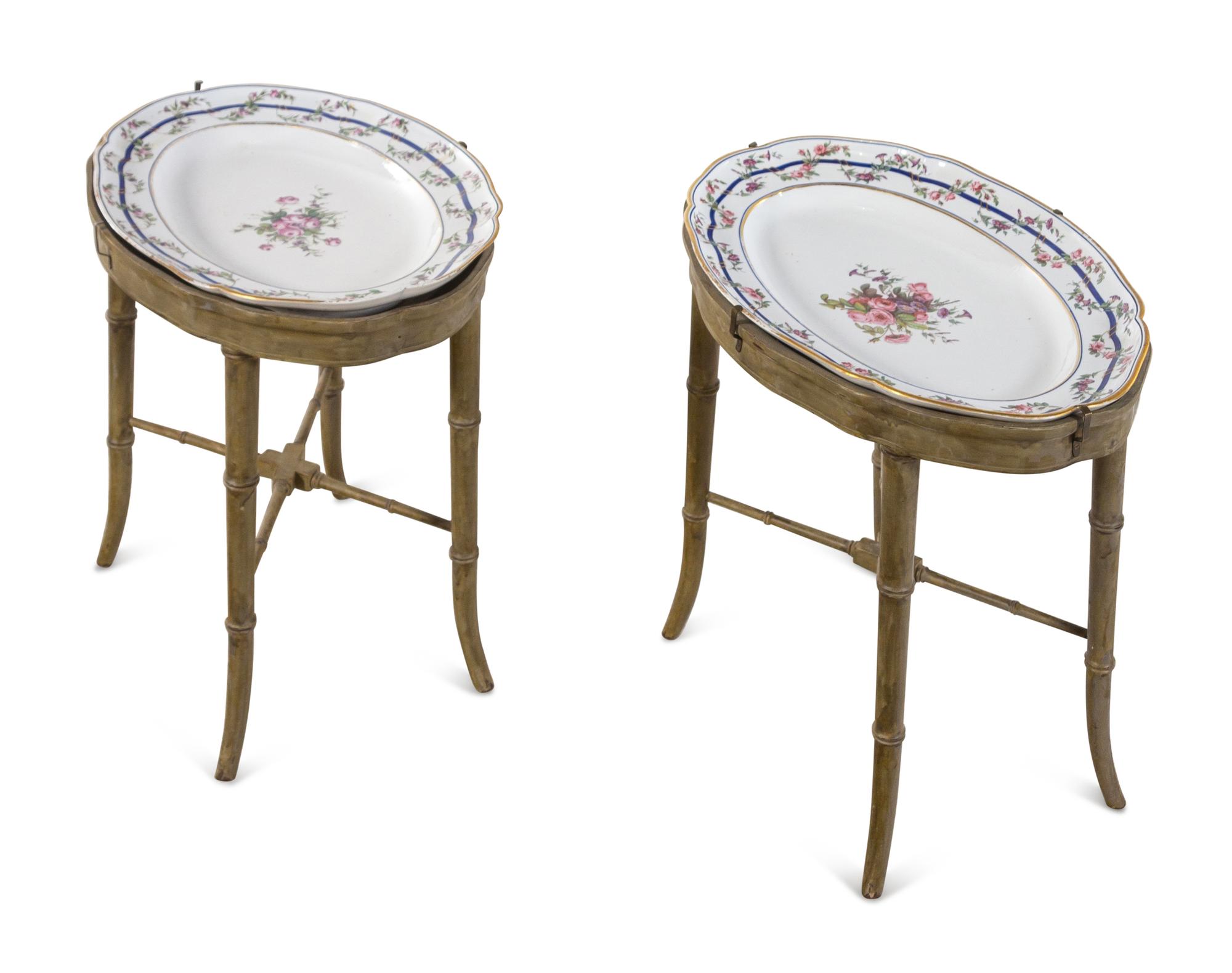 A Pair of Gilbert Drouet Painted Sèvres Porcelain Platters