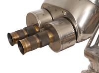 A WWII Style Stainless Steel Naval/Celestial Binoculars on Tripod