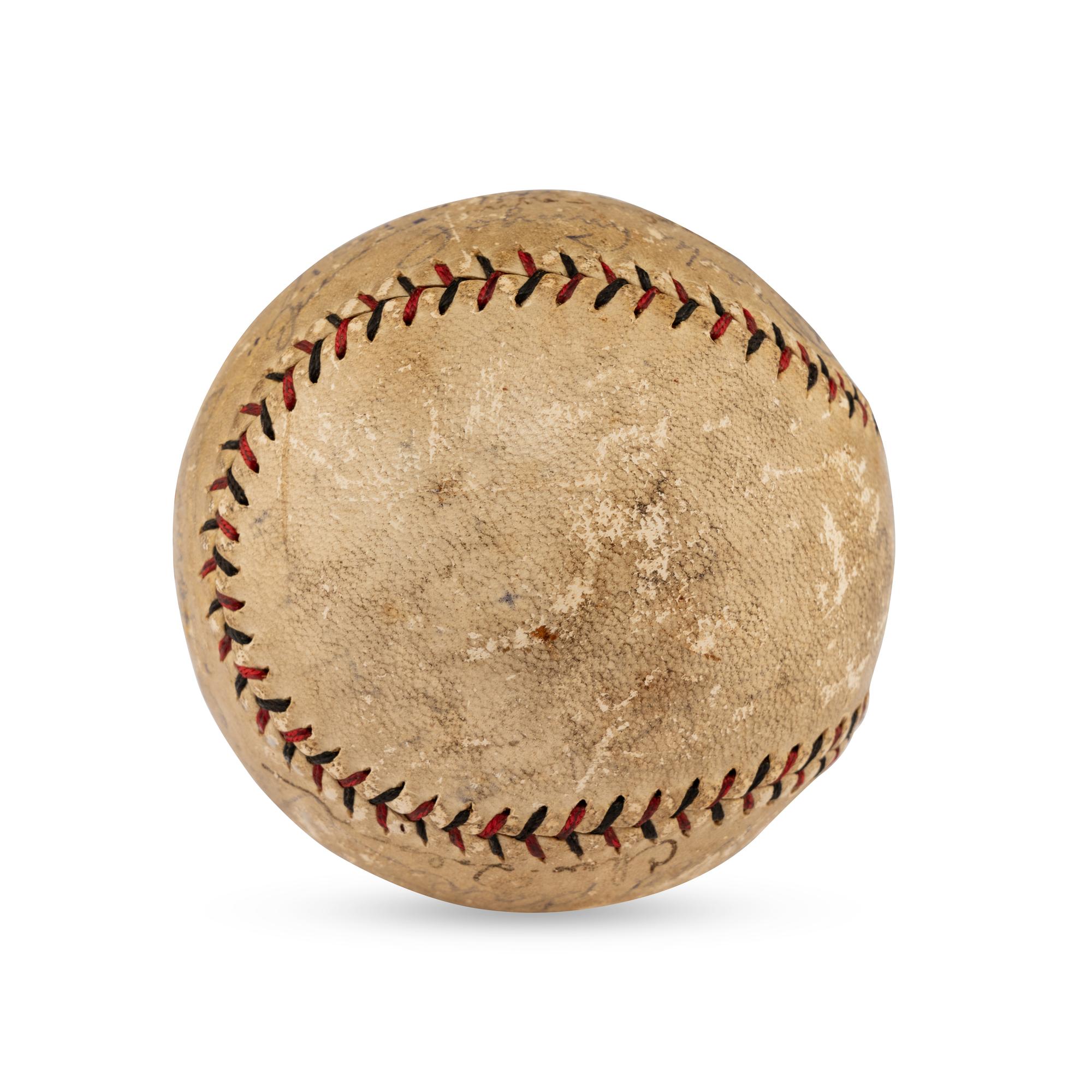 A 1929 Chicago Cubs Team Signed Autograph Baseball Featuring Rogers Hornsby (Beckett Authentication Services Letter of Authenticity)