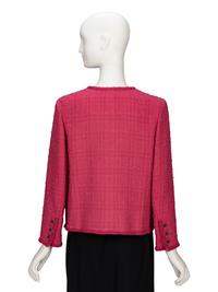Chanel, Pink Tweed Cardigan Jacket with Tweed Camellias