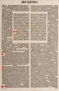 [BIBLE LEAVES - LATIN]. A group of 5 Bible leaves in Latin, comprising: