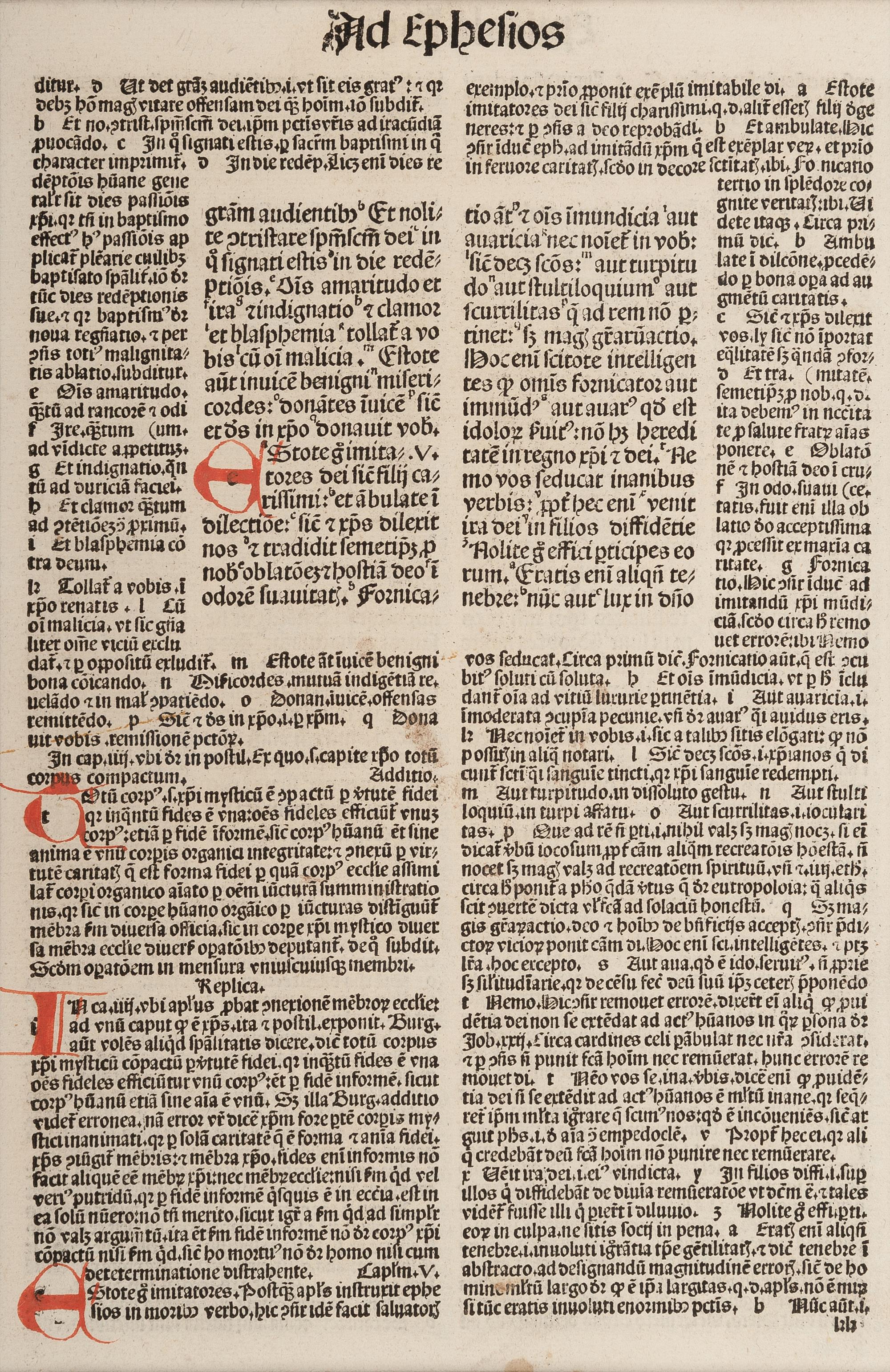 [BIBLE LEAVES - LATIN]. A group of 5 Bible leaves in Latin, comprising: