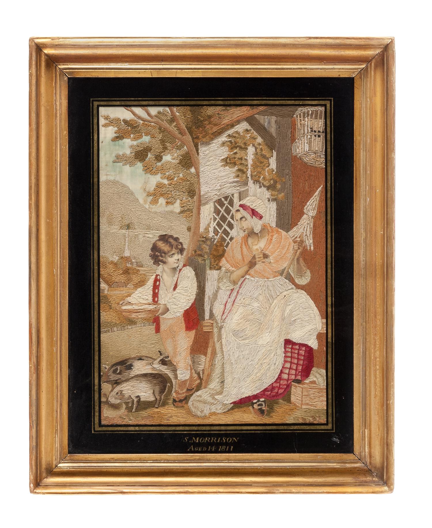 A George III Needlework Picture Frame: 22 1/2 x 16 inches. — EARLY 19TH CENTURY