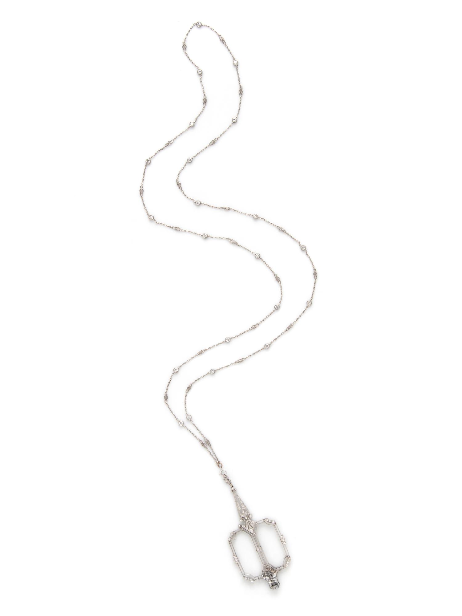 PLATINUM AND DIAMOND LORGNETTE