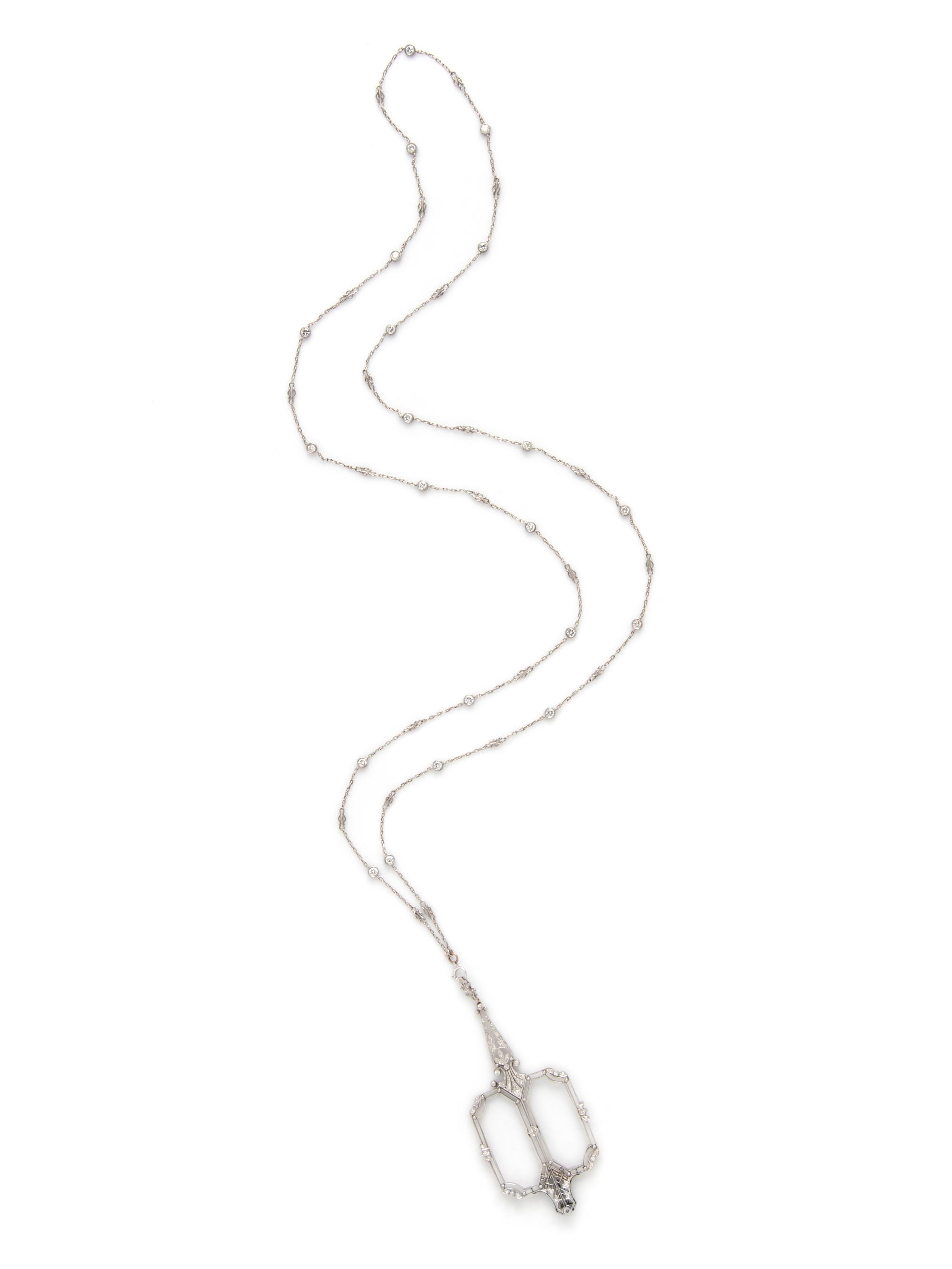 PLATINUM AND DIAMOND LORGNETTE