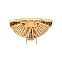 JEAN-THIERRY BONDT, RETRO, YELLOW GOLD, SAPPHIRE AND DIAMOND BROOCH