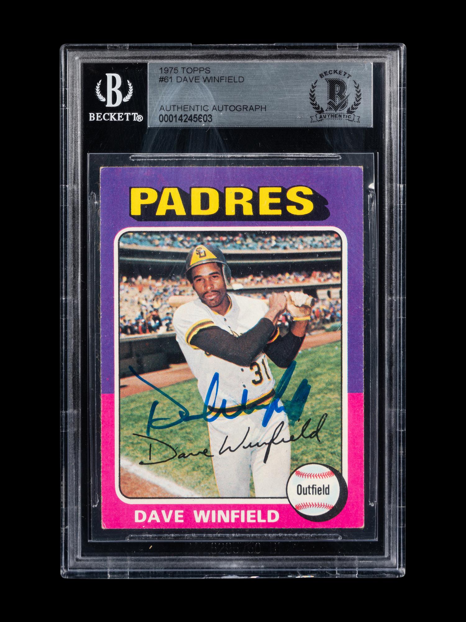 A Group of Four Dave Winfield and Don Mattingly Signed Baseball Cards Including Autographed Rookies of Both