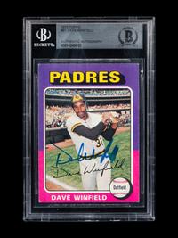 A Group of Four Dave Winfield and Don Mattingly Signed Baseball Cards Including Autographed Rookies of Both