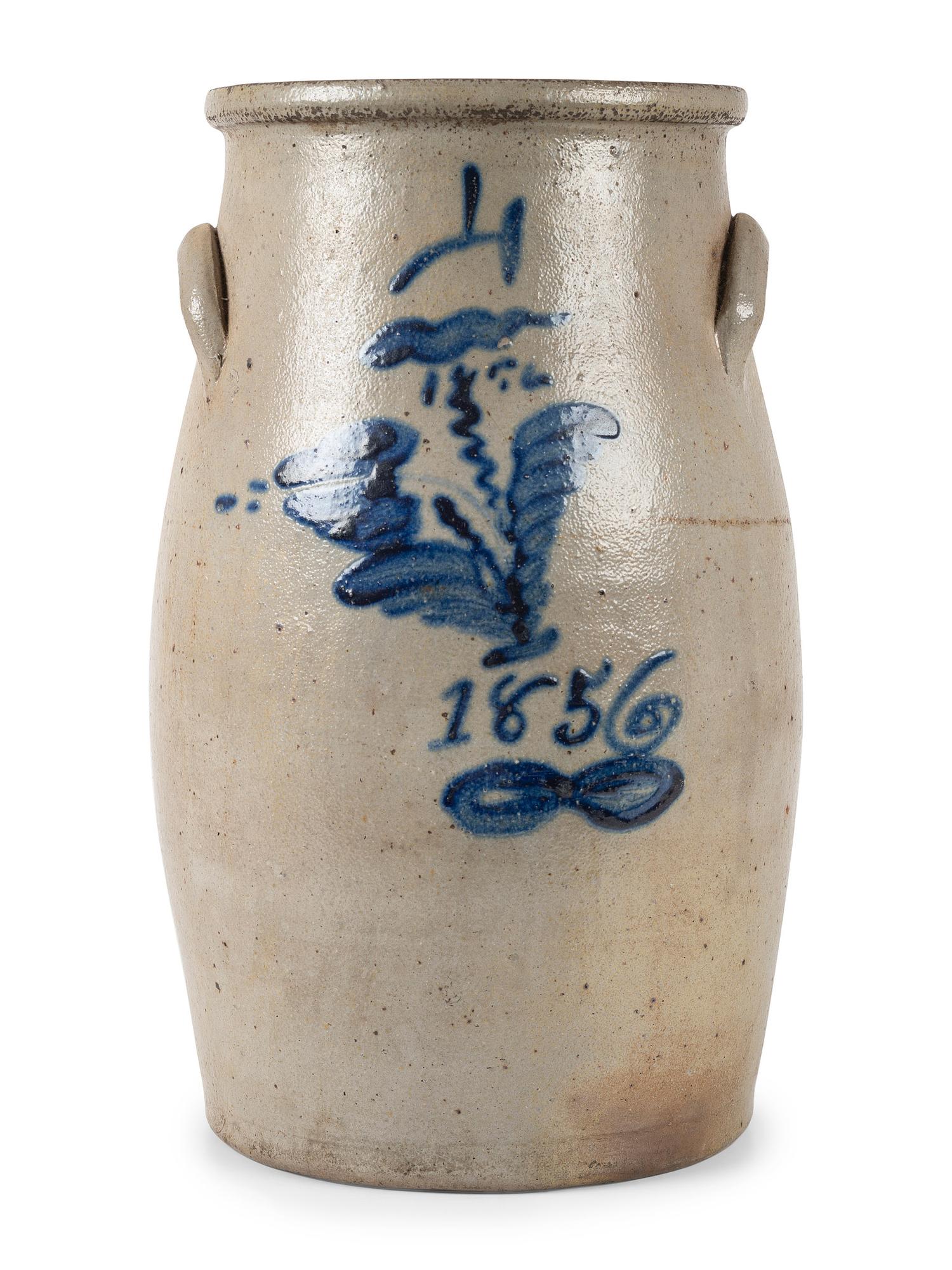 An Ohio Four Gallon Dated Stoneware Churn