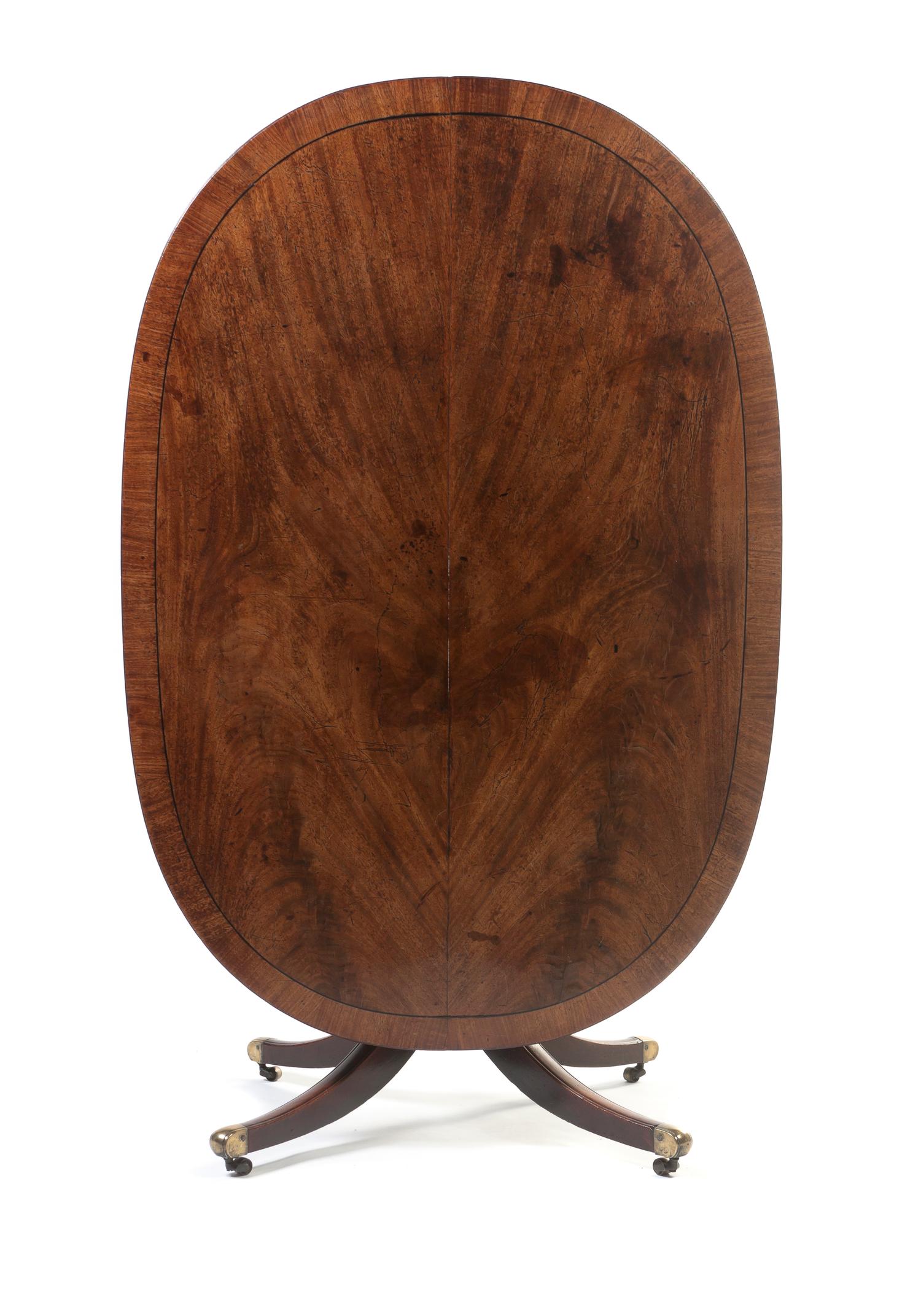 A George III Mahogany Breakfast Table, Height 28 3/4 x width 58 1/2 x depth 39 1/2 inches.