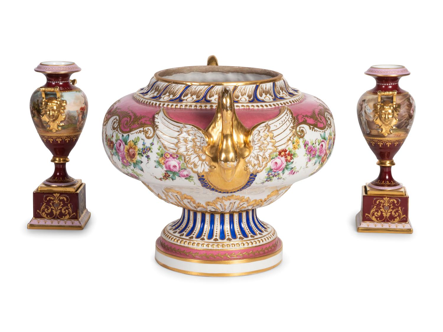 Three Continental Porcelain Articles