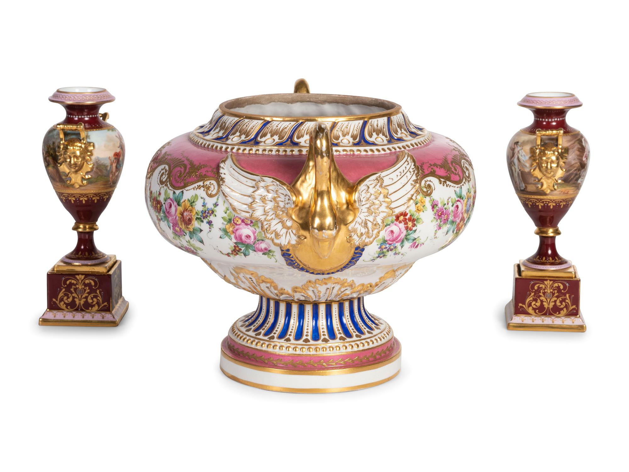 Three Continental Porcelain Articles
