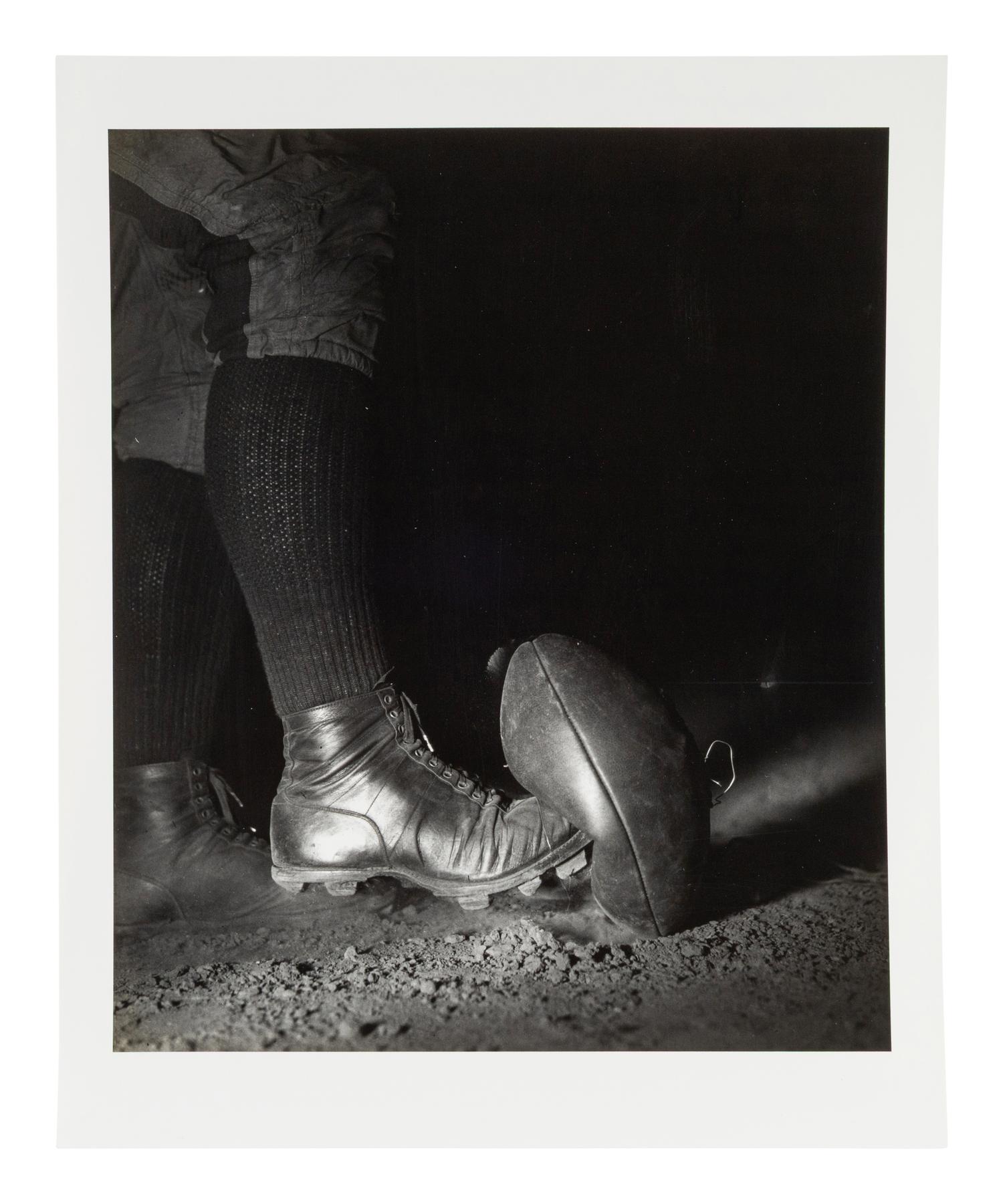Wes Fesler Kicking a Football, 1934; printed later