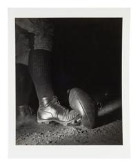 Wes Fesler Kicking a Football, 1934; printed later