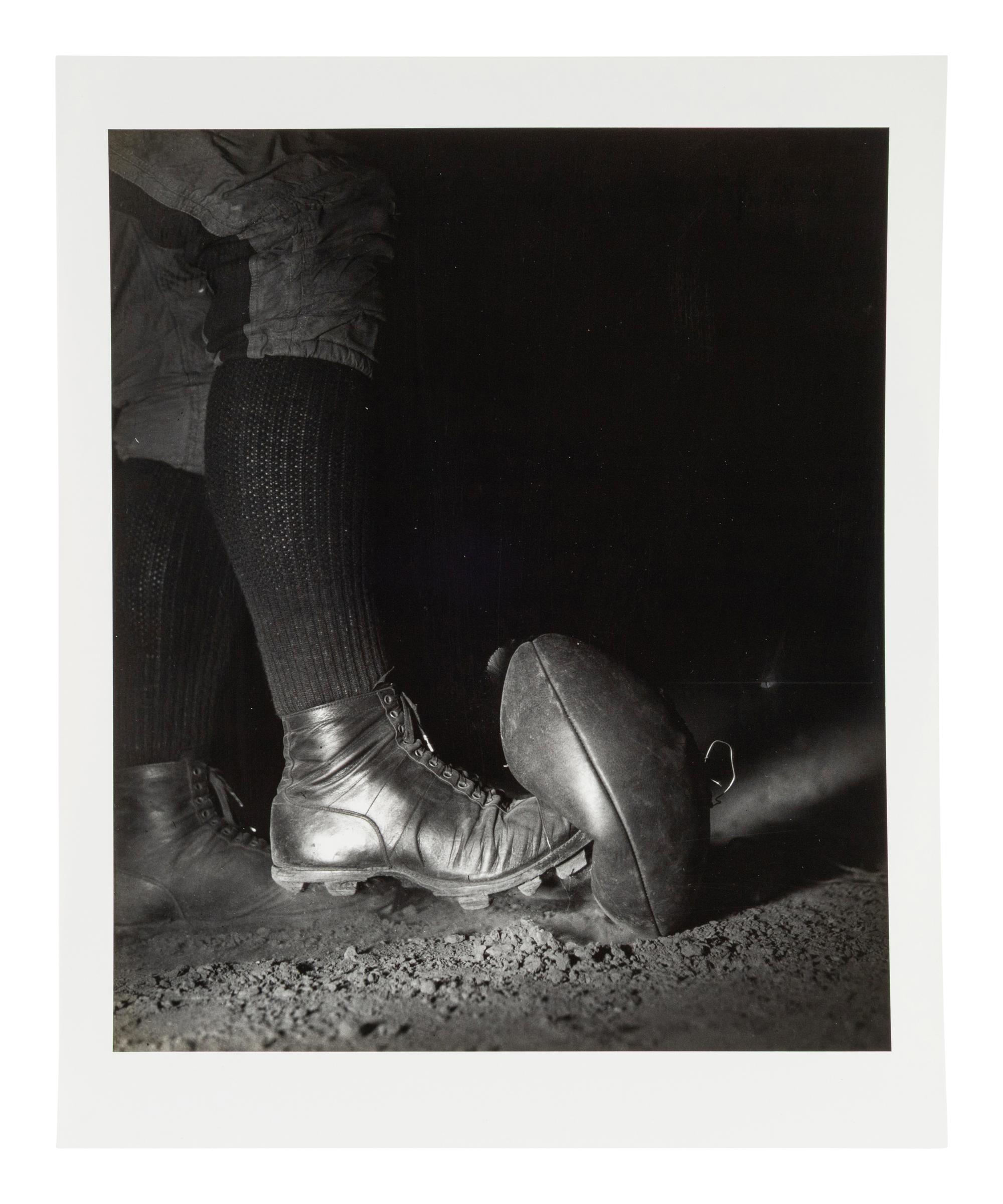 Wes Fesler Kicking a Football, 1934; printed later