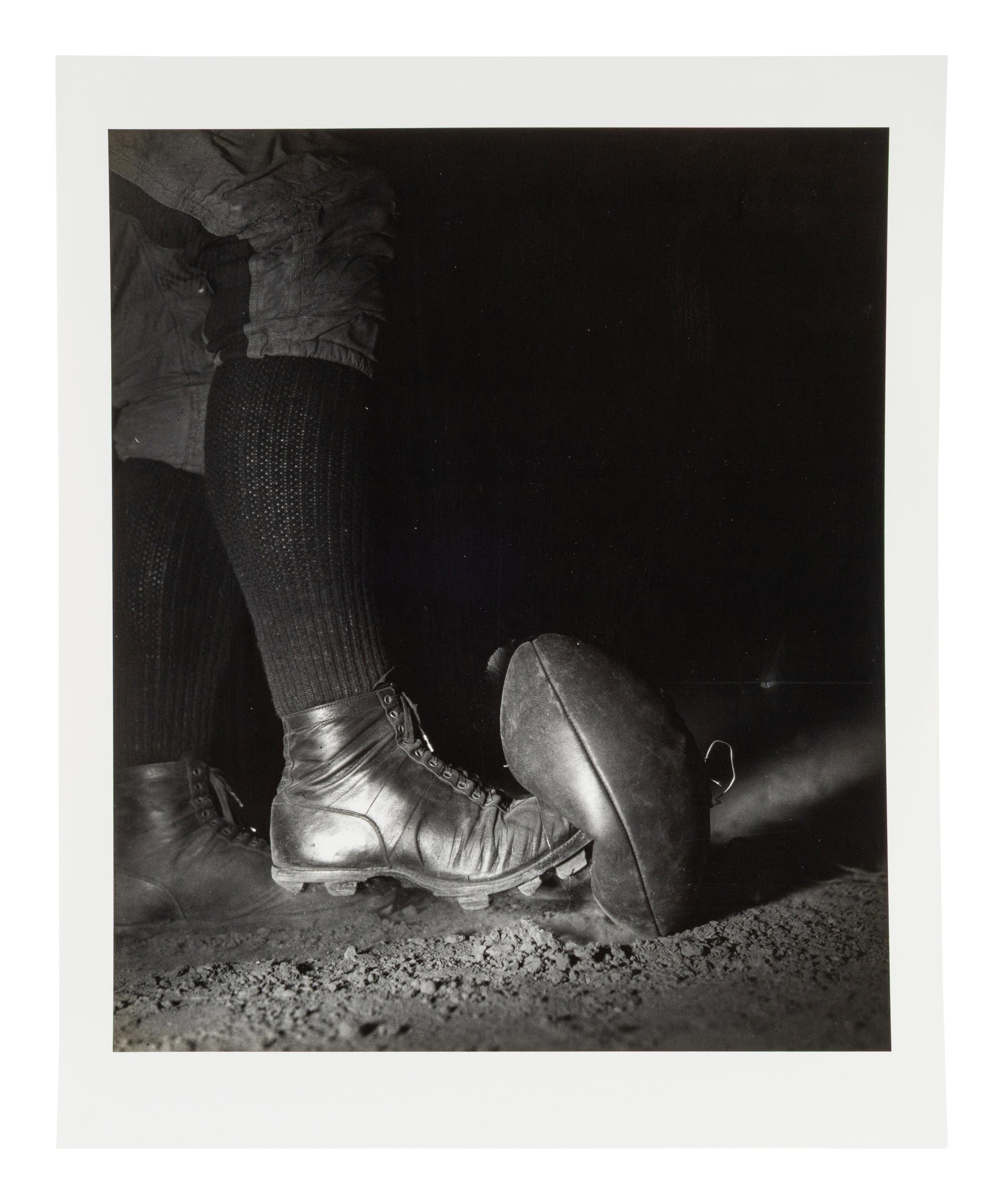 Wes Fesler Kicking a Football, 1934; printed later