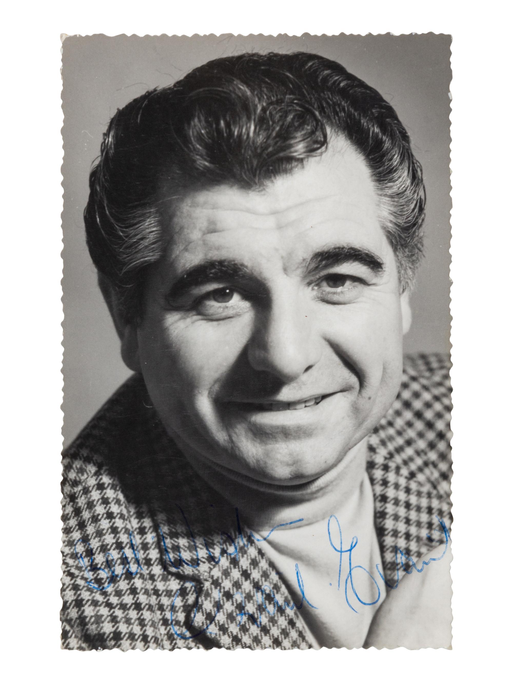 [20TH-CENTURY OPERA SINGERS]. A group of 6 signed photographs or photographic postcards of opera singers from the 1950s-1960s, comprising images of: