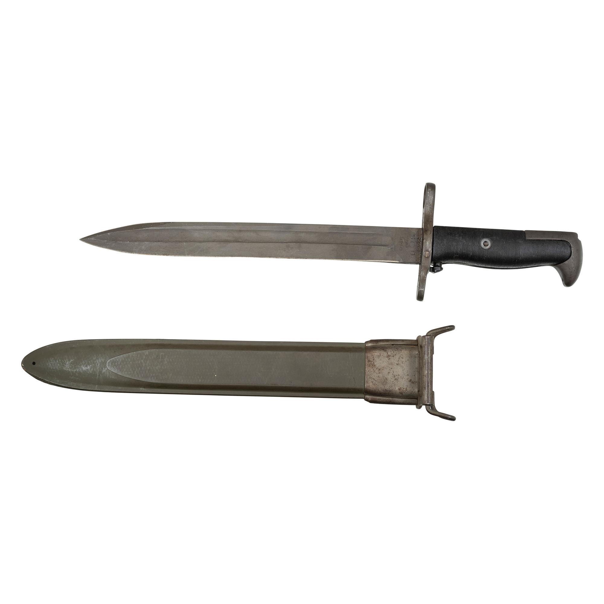 Lot of 3 Edged Weapons Including: French M1874 Gras Bayonet, US M1 Bayonet, Robeson USN Mk 2 Knife
