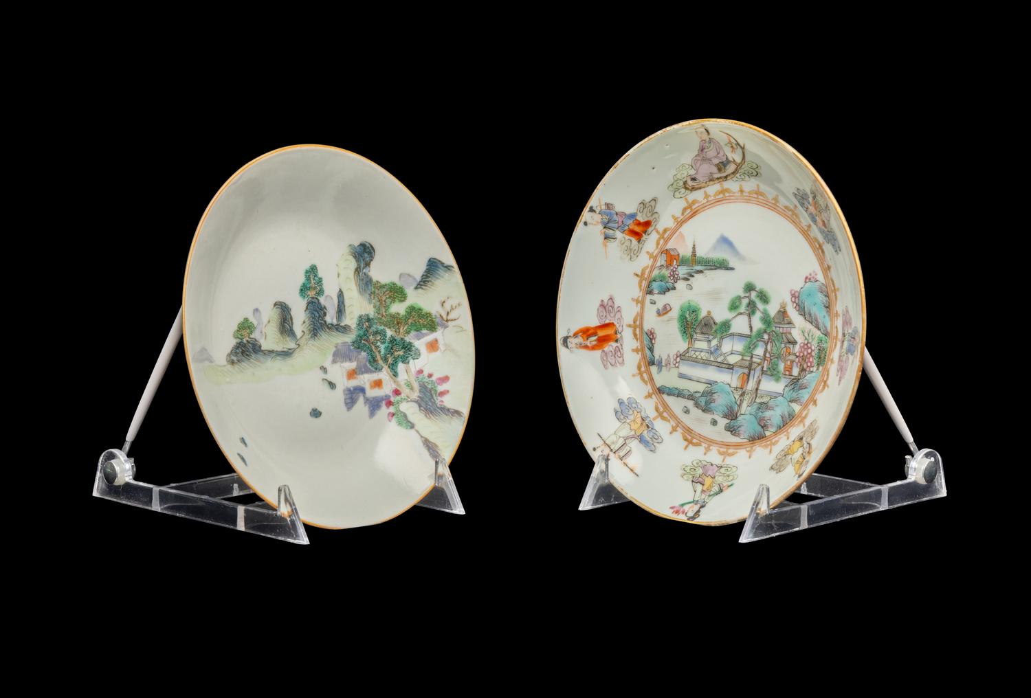 Two Chinese Famille Rose Porcelain Dishes